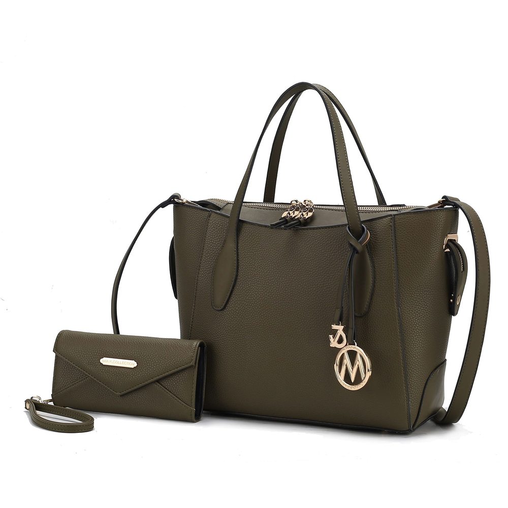 Tote Bag With Wristlet Wallet, Vegan Leather Top-Handle Shoulder Uwu :)